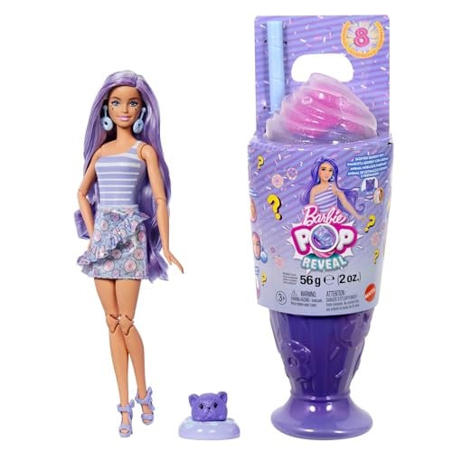 Barbie Pop Reveal Serie Donut Dromen Modepop met Accessoires en Dierenvriendje, Lila