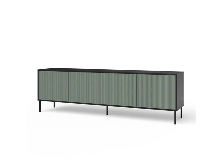 Buffet 4 portes BUDAPEST-S noir/vert sauge