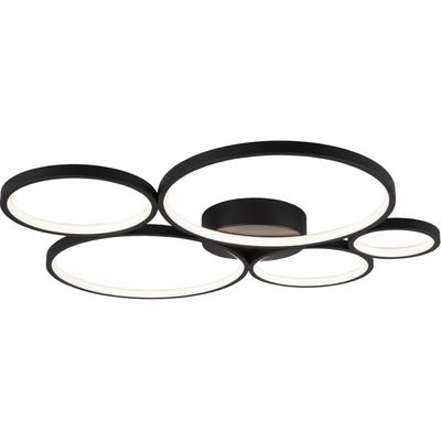TRIO LEUCHTEN LED Deckenleuchte "Rondo", schwarz, 5, H: 5cm, 1 Stk., Leuchten, Decken- oder Wandlampe, LED warmweiß 3000K dimmbar per Wandschalter, LED Deckenlampe LED Deckenleuchte