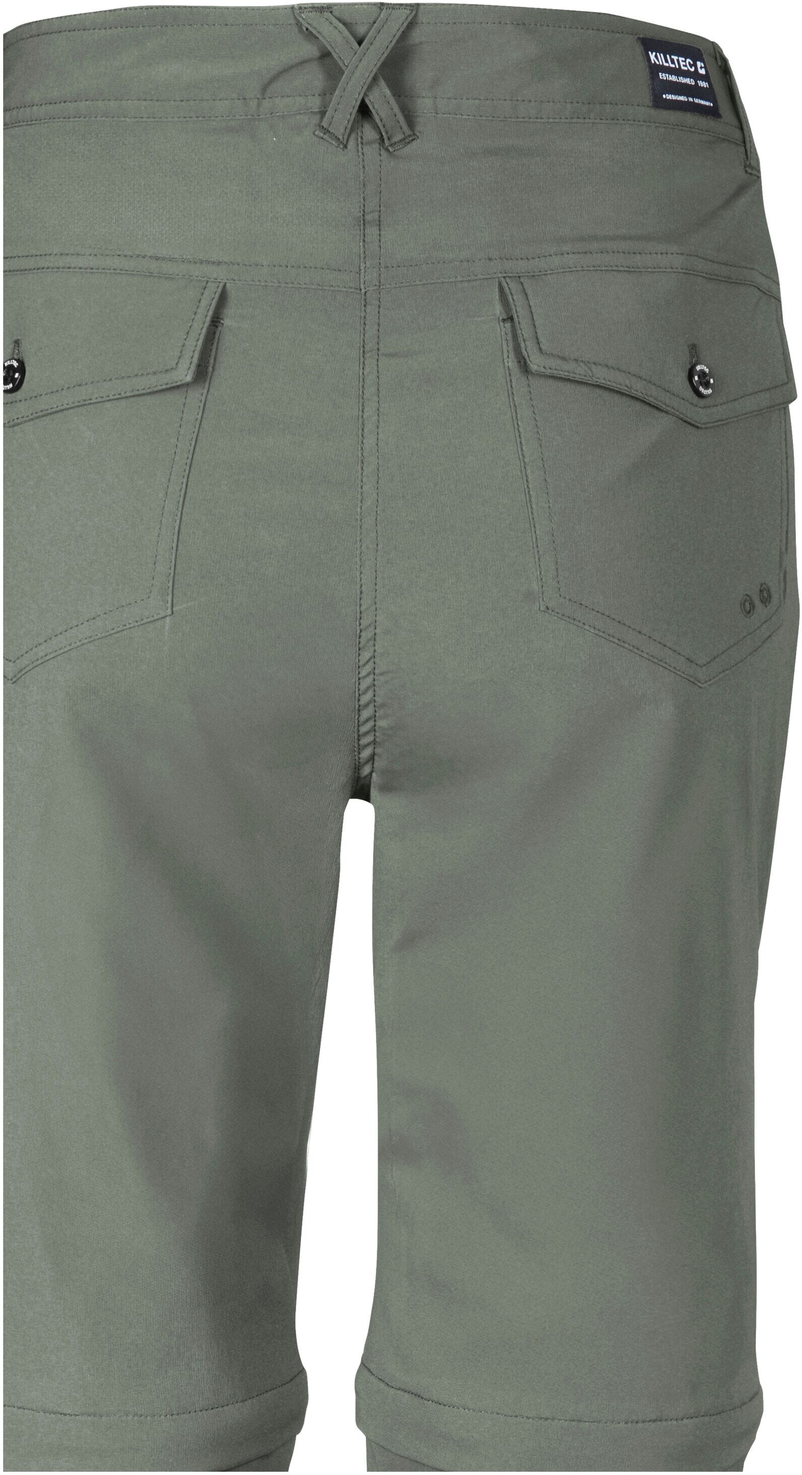 Zip-off-Hose KILLTEC "KOS 5 WMN PNTS", Damen, Gr. 38, Normalgrössen, grün, Obermaterial: 92% Polyester, 8% Elasthan, Hosen Zip-off-Hose, Abzippbare, wasserabweisende Funktionshose mit Stretch und Taschen grün 38, Normalgrössen