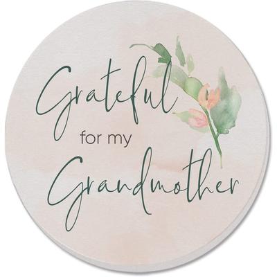 CounterArt Grateful for Grandmother Absorbent Stone Tumbled Tile Coaster Set of 4 Made in The USA Protective Cork Backing