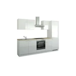 CUBO15 Küchenzeile mit Elektrogeräten   ¦ weiß ¦ Maße (cm): B: 270