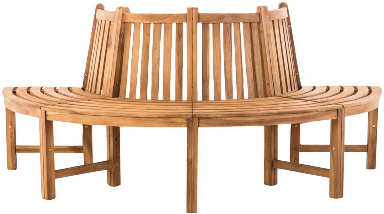 Baumbank Leming halbrund 200 cm teak