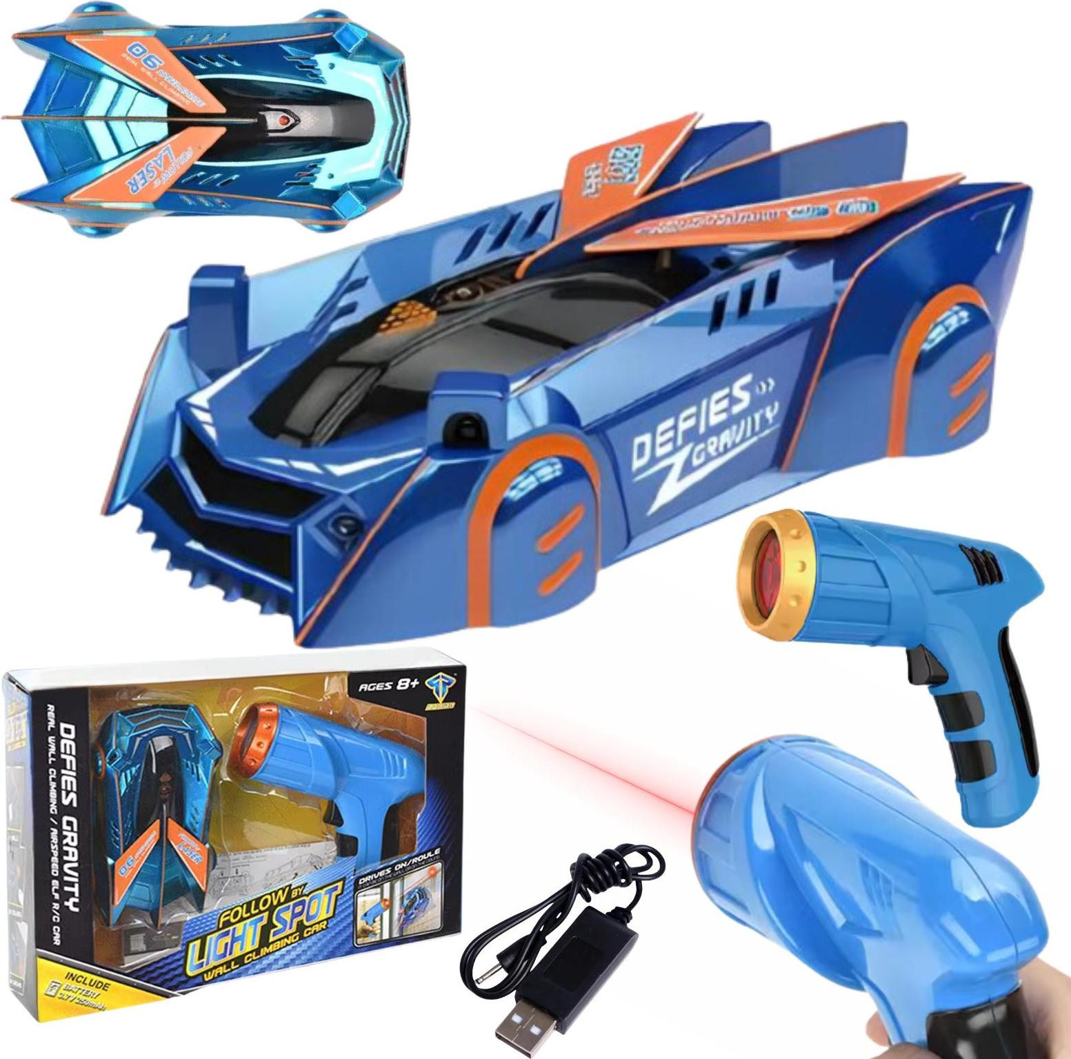 MAKSIK IMPORT RC-wandklimauto met afstandsbediening, laserpistool en LED-verlichting