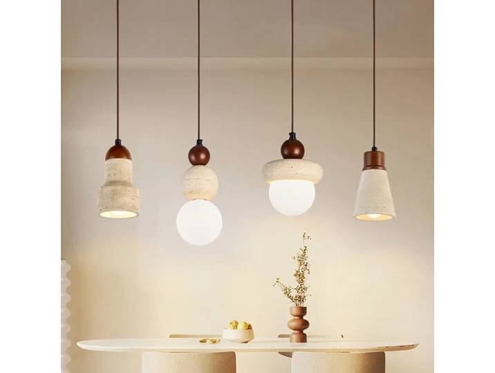 Lampes suspendues LED nordiques Simplicity, travertin jaune naturel, lampes suspendues créatives pour le salon, décoration de la maison, lustre