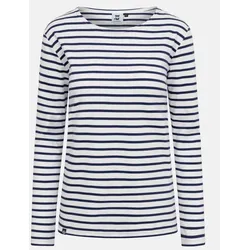 Hanseheld Streifenshirt Damen Natur-Marine Langarm Weiß Blau GOTS Organic