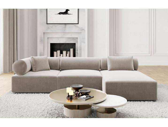 Couch Laguardia L-Form in Stoff