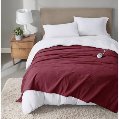 Serta Travis Heated Tri-Rib Microfleece Blanket