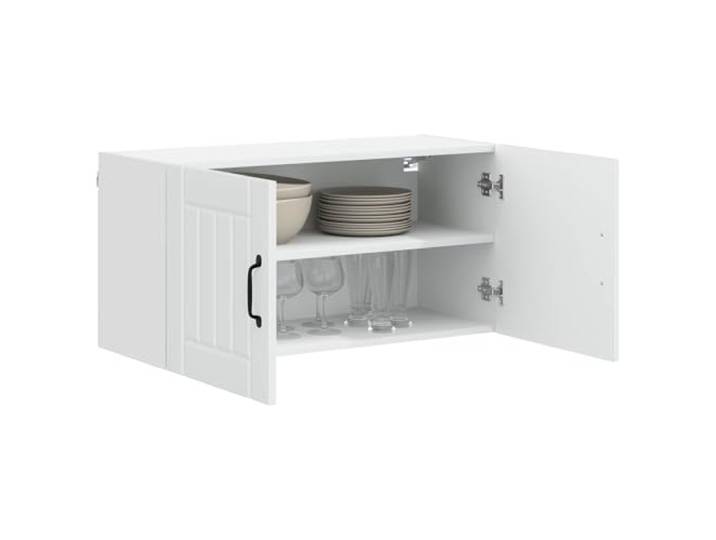 KTHLBRH Wandschrank weiß 80 x 31 x 40 cm Technisches Holz, modernes Design, robuste Struktur, für die Küche