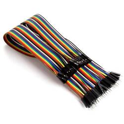 Whadda WPA414 Jumper-Kabel [40x Drahtbrücken-Stecker - 40x Drahtbrücken-Buchse] 30.00 cm Bunt