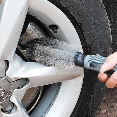 Car Wheel Cleaning Brush, Profession Tire Auto Detailing Brush gray