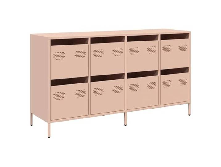 Fisinber Sideboard Rosa 135x39x73,5 cm Kommode Metall 8 Schubladen Geräumiges Metallsideboard in Rosa mit 8 Schubladen für Wohnzimmer und Flur, pflegeleicht und stabil.