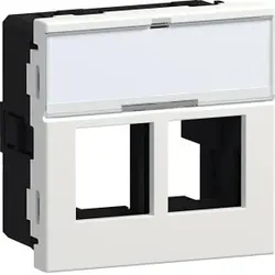 Hager G45MM0129016 Geräteeinbauset für 2x Multimedia Typ 01 Direkt Klipping 45x45 Verkehrsweiß