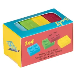 WEDO Radiergummis Bricky rot, blau, gelb, grün