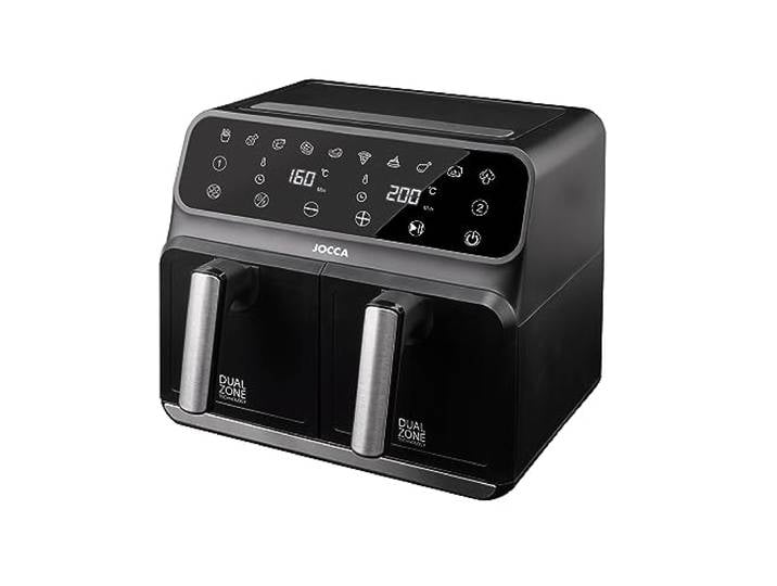 JOCCA - Heißluftfritteuse 8L Heißluftfritteuse Ölfreie Fritteuse Luftfritteuse Air Fryer Einstellbare Temperatur Gesundes Kocheng LED Touch Screen Energiesparen (Schwarz)