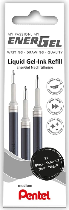 Pentel 3 EnerGel Gelschreiberminen schwarz
