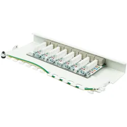 Good Connections Patchpanel Desktop Cat. 6A, 8-Port, 0,5 HE, STP geschirmt, werkzeugloses Öffnen, Reinweiss (RAL9010), Server Zubehör, Weiss