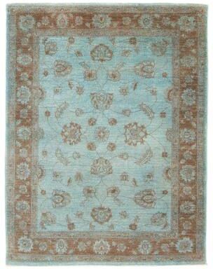 ECARPETGALLERY Hand-knotted Vibrance Turquoise Wool Rug - 4'8 x 6'6