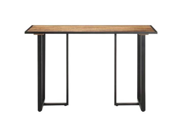 GPUTYGHN Esstisch 120 cm Raues Mangoholz Massives Mangoholz, pulverbeschichtete Eisenbeine, industrielles Design, robuste Stabilität, einzigartige Holzmaserung