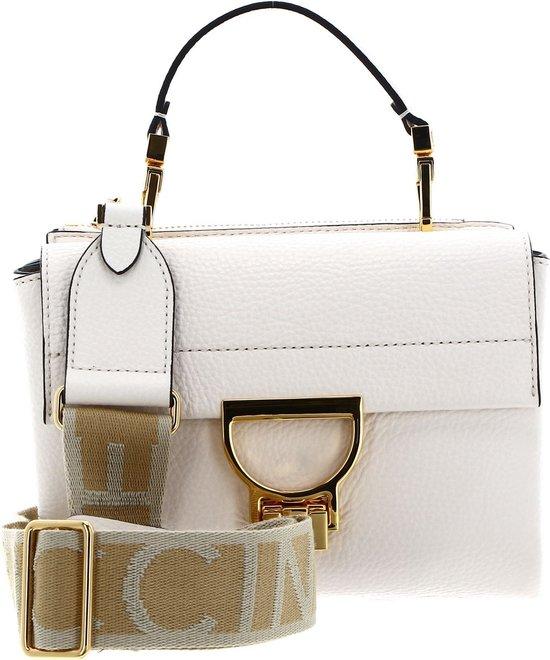 Coccinelle Arlettis Handtasche Weiß Leder 20x15x8 cm 2,4 l