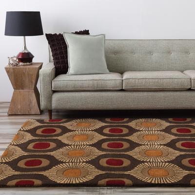 Livabliss Hand-tufted Bastogne Espresso Moroccan Tile Wool Area Rug - 4' x 6'