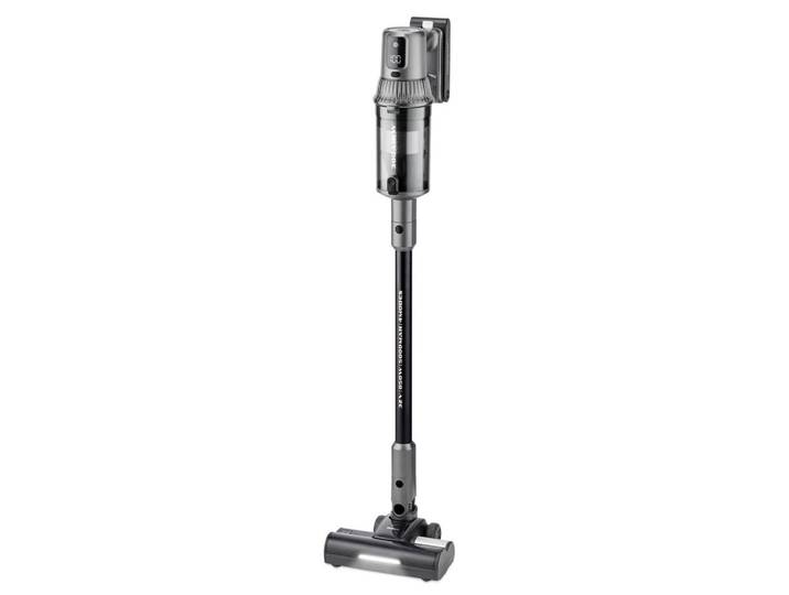 Trisa Electronics Akku-Bodenstaubsauger, Schwarz, Kunststoff, 25.5x131x32.5 cm, Filter abwaschbar, Leistungsregler, Teleskoprohr, Bodendüse umstellbar, geeignet zur Entfernung von Tierhaaren, LED-Licht, Ladekontrollanzeige, ergonomischer Handgriff, beutellos, einstellbare Saugstufen, Tragegriff, stufenlose Saugkraftregulierung, Zyklon-Technologie, schallgedämpfter Motor, 2-in-1-Funktion, leistungsstarker Akku, Wandhalterung, Zubehörhalterung, einfaches Entleeren, leicht zu reinigen, Elektrogeräte