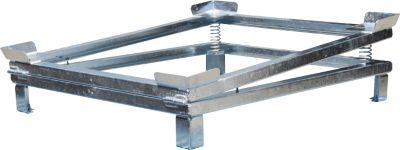 IBC-Restentleerer Bauer IR-1, Stellfläche 1200 x 1000 mm, maximaler Hub 95 mm, bis 1500 kg, L 1280 x B 1080 x H 275/380 mm, Stahl, feuerverzinkt