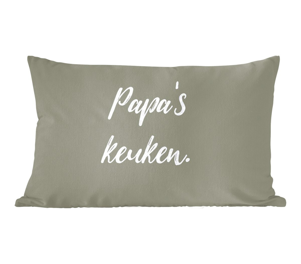 PillowMonkey Sierkussen Papa's Keuken met Quotes - 60 x 40 cm