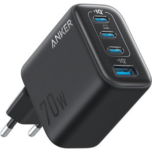 Anker USB-Ladegerät Zolo, 70 Watt, 3x USB-C und 1x USB-A, 4 Ports, Schnellladegerät