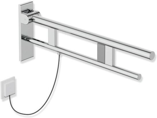 Hewi System 900 Stützklappgriff 900.50.20340 Ausladung 700 mm, Edelstahl verchromt, rechts, E-Spülauslösung