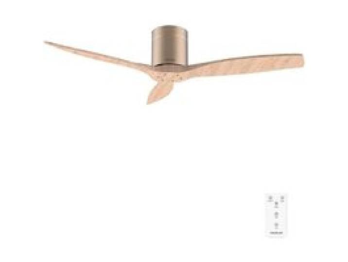 Cecotec Ventilateur de Plafond avec Télécommande de 52 EnergySilence Aero 5400 Classic Gold&LightWood. Moteur DC 40W 3 Pales