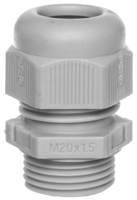 OBO V-TEC VM20 SGR kabeldoorvoer, volledig metrisch M20, polyamide, zilvergrijs