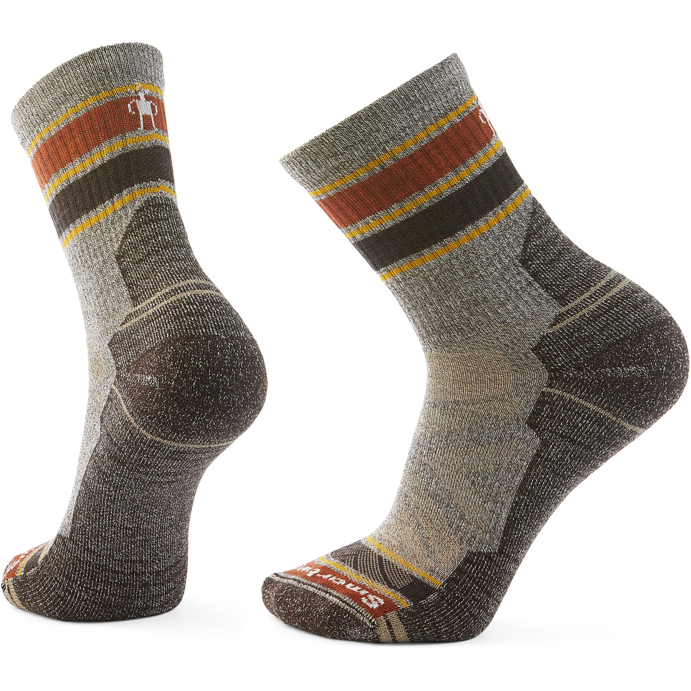 Smartwool Hike Light Cushion Striped Herren Wandersocken beige Größe 38 Trekking Elastisch Merinowolle