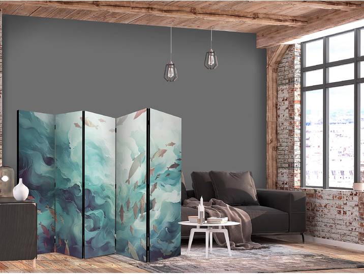 Akustik-Paravent Three Schools of Fish Andere Grau 225 x 172cm