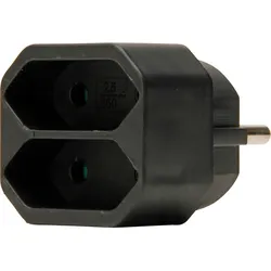 KOPP Adapterstecker Euro, 2-fach, schwarz