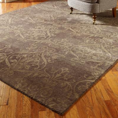 KALATY Transitional Purple Hand-Knotted Wool Area Rug