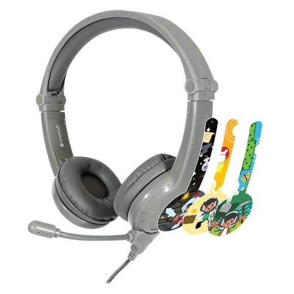 Buddyphones On Ear Multimedia Headphones for children with microphone in Gray color BP-GALAXY-GREY (11919)
