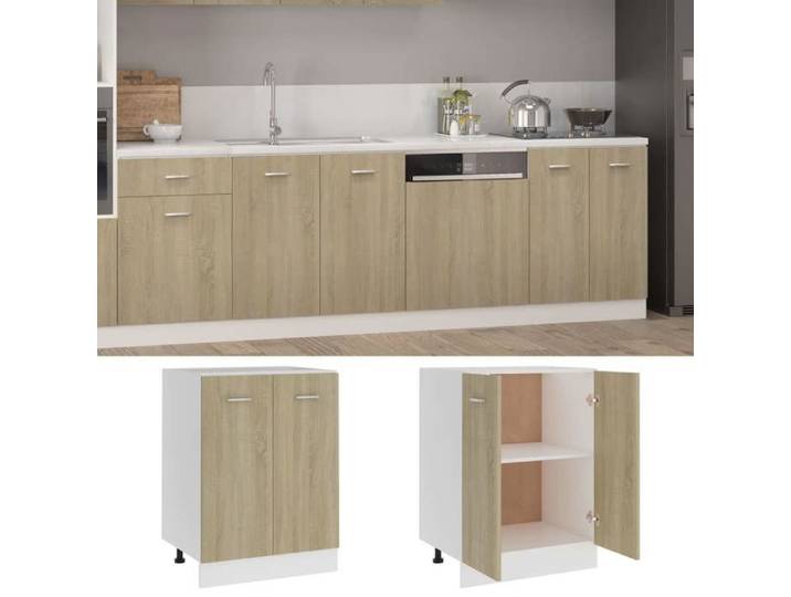 MGH Armoire de plancher  Lyon  - Buffet cuisine - Chêne sonoma Bois d'ingénierie LV925