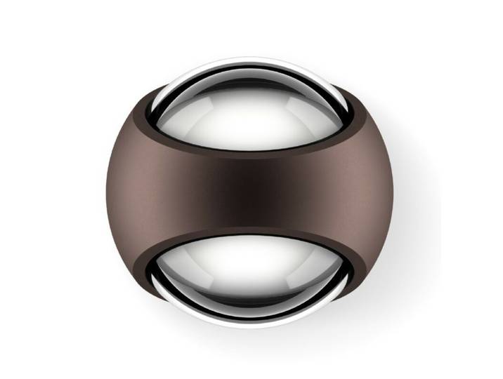 Occhio Wandaußenleuchte Sito verticale, LED, Kugelform, Up-/Dow