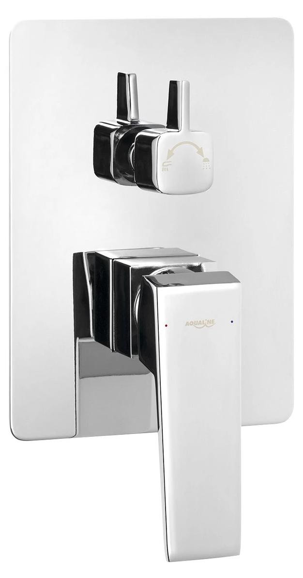 Aqualine RITMO inbouw douchearmatuur met inbouwdoos, 2-weg, chroom