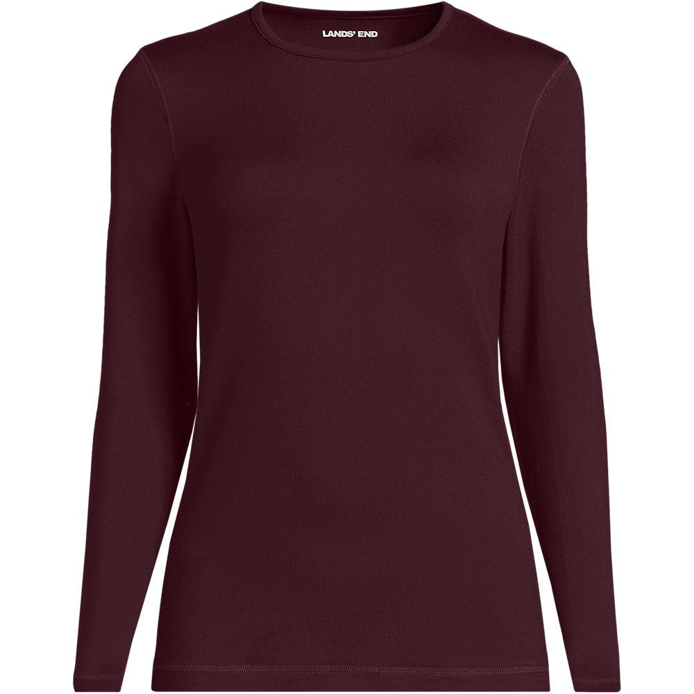Stretch-THERMASKIN-Oberteil mit Rundhalsausschnitt für Damen in Petite-Größe, Damen, size: petite, Rot, Elasthan/Polyester-Mischung, by Lands' End