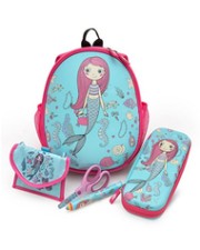 WEDO Kinder-Rucksack Meerjungfrau mit Netztaschen innen/ausse Blau Pink (2433310)