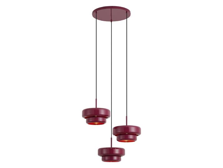 Retro-Pendelleuchte Pflaume mit Metallschirm 3-flammig - Ophelia