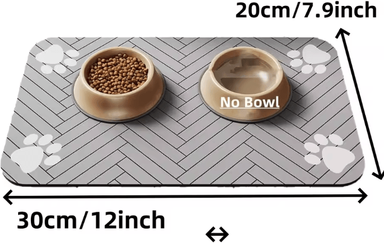 Uplift Curations Absorbent Pet Feeding Mat For Food & Water Bowls Waterproof Non Slip Dog & Cat Placemat grey 7.9 12 Inches