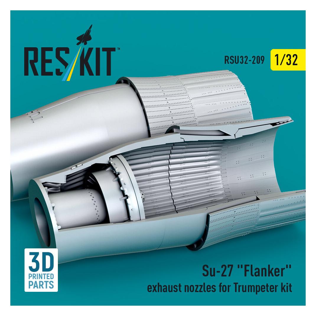 ResKit Su-27 Flanker exhaust nozzles for Trumpeter kit (3D Printed) (RSU32-0209)