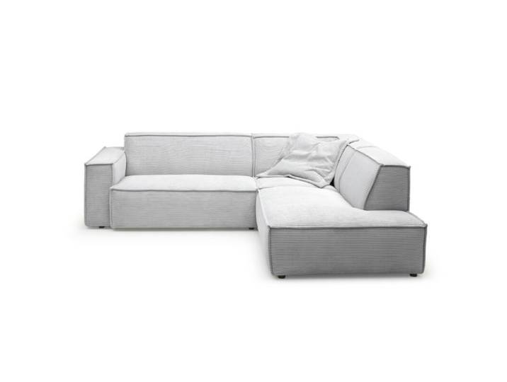 Trendstore Calina Ecksofa in Cord - Cord grey - rechts - ohne Zusatzausstattung Modern, Zeitlos