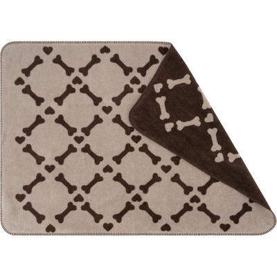 Wohndecke PAD "BONES", mocca, B:75cm L:100cm, Baumwolle, Wohndecken, Wohndecke, Stilvolles Design für Mensch und Hund – typisch PAD, 75x100 cm