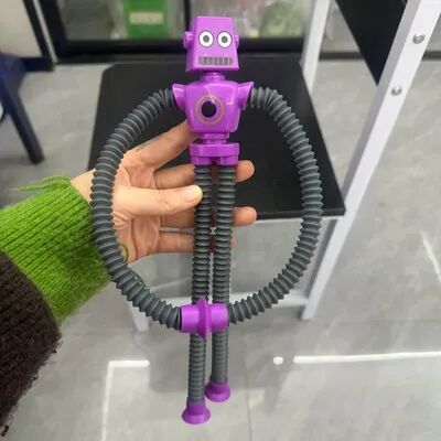 Tiny Tots Teens Trends Suction Cup Telescopic Tube Robot Shape, Stretch Tube Giraffe, Educational Decompression Toy purple