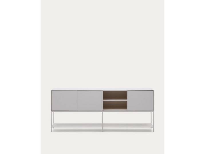 Natur24 Lowboard TV-Schrank Vedrana 195 x 80 x 40 cm MDF, Stahl weiß lackiert Schrank