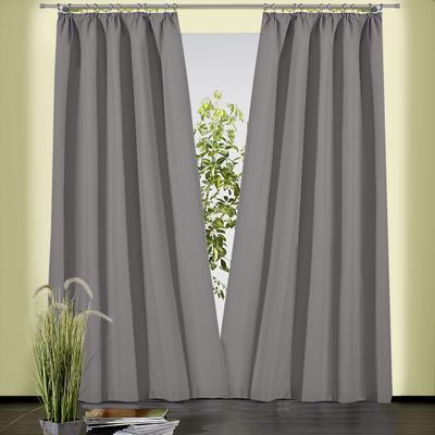 Vorhang WECKBRODT "Sento, 1 Stück, Kräuselband, blickdicht, Baumwolle, matte Struktur" Gr. 4, grau, B:135cm H:245cm, Baumwolle, Polyester, Gardinen, Baumwolle, blickdicht, matte Struktur, unifarben, Gardine, Store